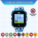 Wiky Watch 4S Mavi Kamuflaj Akıllı Çocuk Saati 3 WikyWatch4S 5 mavi kamuflaj