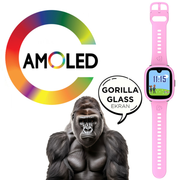 Wiky Watch 5Plus Akıllı Çocuk Saati Pembe 10 5plus amoled gorilla